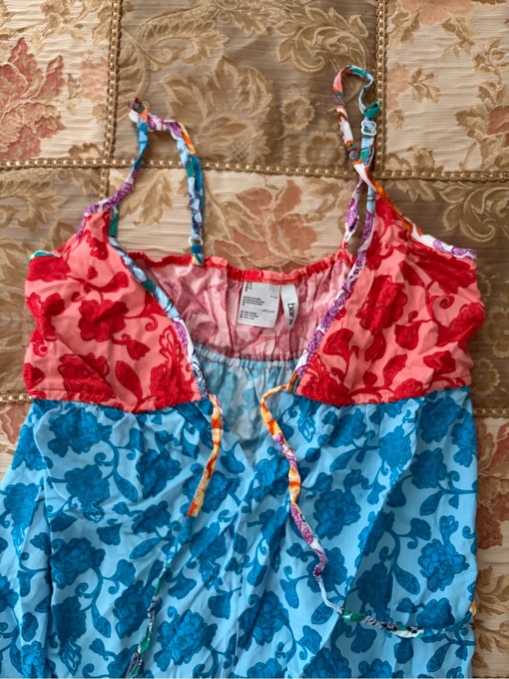 Bar III Beachside Boheme Multicolor Floral Tiered Sundress